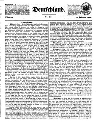 Deutschland Dienstag 9. Februar 1858