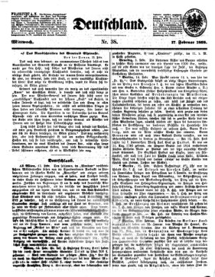 Deutschland Mittwoch 17. Februar 1858
