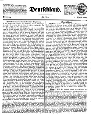 Deutschland Sonntag 11. April 1858