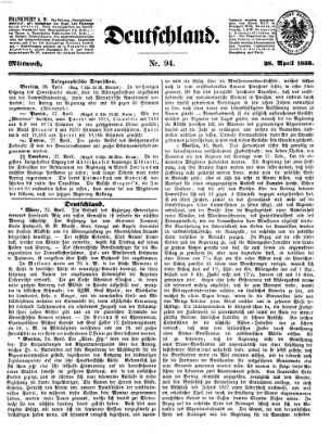 Deutschland Mittwoch 28. April 1858