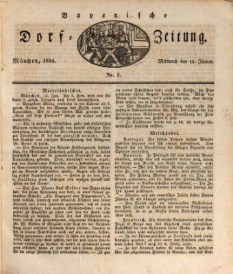 Die Bayerische Dorfzeitung (Münchener Bote für Stadt und Land) Mittwoch 15. Januar 1834