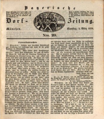 Die Bayerische Dorfzeitung (Münchener Bote für Stadt und Land) Samstag 8. März 1834