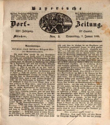 Die Bayerische Dorfzeitung (Münchener Bote für Stadt und Land) Donnerstag 7. Januar 1836