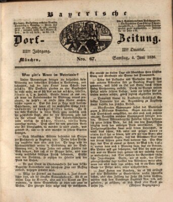 Die Bayerische Dorfzeitung (Münchener Bote für Stadt und Land) Samstag 4. Juni 1836
