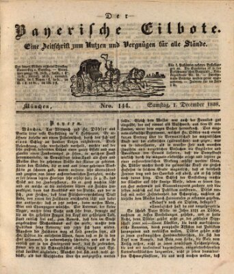 Baierscher Eilbote (Münchener Bote für Stadt und Land) Samstag 1. Dezember 1838