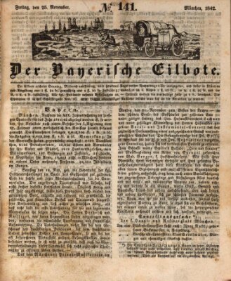 Baierscher Eilbote (Münchener Bote für Stadt und Land) Freitag 25. November 1842