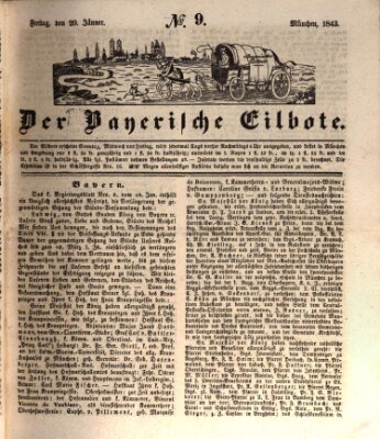 Baierscher Eilbote (Münchener Bote für Stadt und Land) Freitag 20. Januar 1843