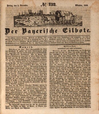 Baierscher Eilbote (Münchener Bote für Stadt und Land) Freitag 3. November 1843