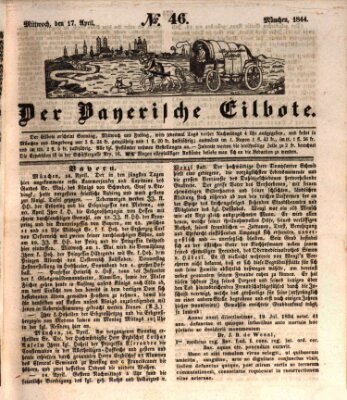 Baierscher Eilbote (Münchener Bote für Stadt und Land) Mittwoch 17. April 1844