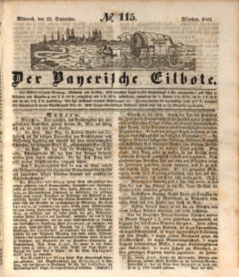 Baierscher Eilbote (Münchener Bote für Stadt und Land) Mittwoch 25. September 1844