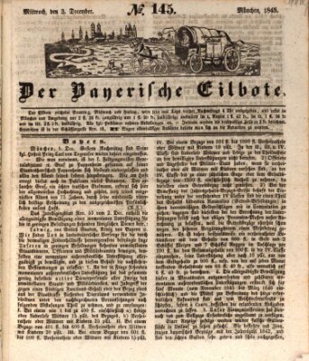 Baierscher Eilbote (Münchener Bote für Stadt und Land) Mittwoch 3. Dezember 1845
