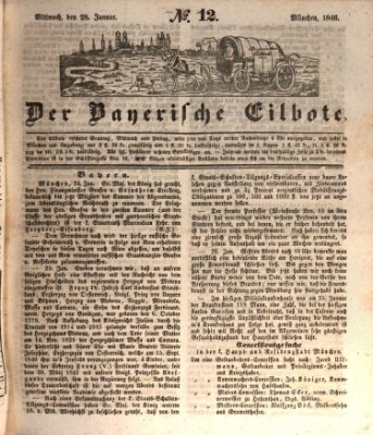 Baierscher Eilbote (Münchener Bote für Stadt und Land) Mittwoch 28. Januar 1846