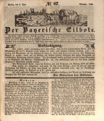 Baierscher Eilbote (Münchener Bote für Stadt und Land) Freitag 5. Juni 1846