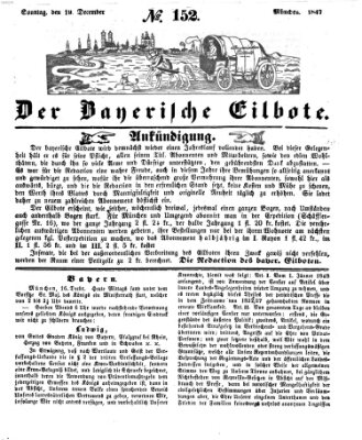Baierscher Eilbote (Münchener Bote für Stadt und Land) Sonntag 19. Dezember 1847