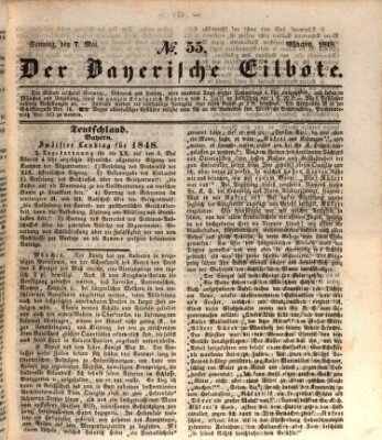 Baierscher Eilbote (Münchener Bote für Stadt und Land) Sonntag 7. Mai 1848