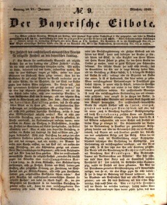 Baierscher Eilbote (Münchener Bote für Stadt und Land) Sonntag 21. Januar 1849