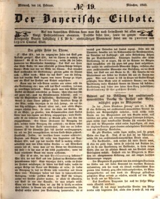 Baierscher Eilbote (Münchener Bote für Stadt und Land) Mittwoch 14. Februar 1849