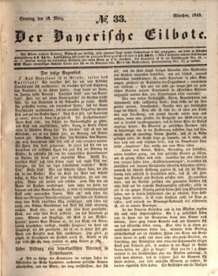 Baierscher Eilbote (Münchener Bote für Stadt und Land) Sonntag 18. März 1849