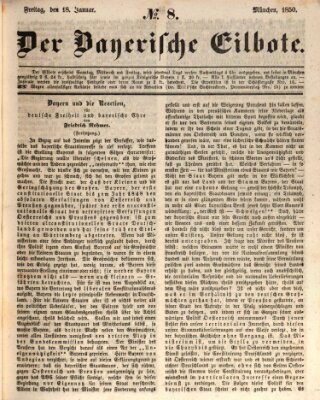 Baierscher Eilbote (Münchener Bote für Stadt und Land) Freitag 18. Januar 1850