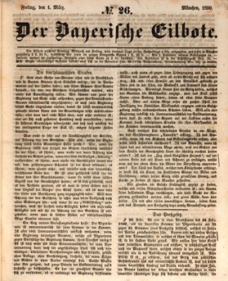 Baierscher Eilbote (Münchener Bote für Stadt und Land) Freitag 1. März 1850