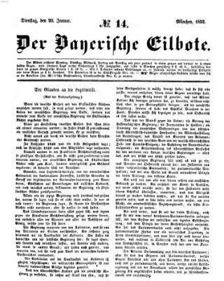 Baierscher Eilbote (Münchener Bote für Stadt und Land) Dienstag 20. Januar 1852