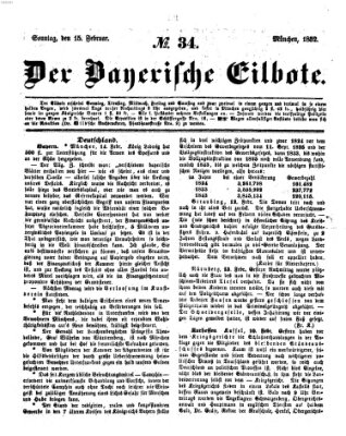 Baierscher Eilbote (Münchener Bote für Stadt und Land) Sonntag 15. Februar 1852