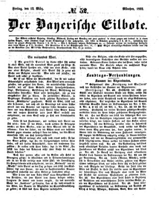 Baierscher Eilbote (Münchener Bote für Stadt und Land) Freitag 12. März 1852
