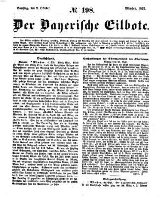 Baierscher Eilbote (Münchener Bote für Stadt und Land) Samstag 2. Oktober 1852