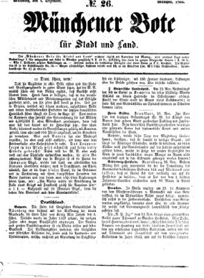 Münchener Bote für Stadt und Land Mittwoch 1. Dezember 1852