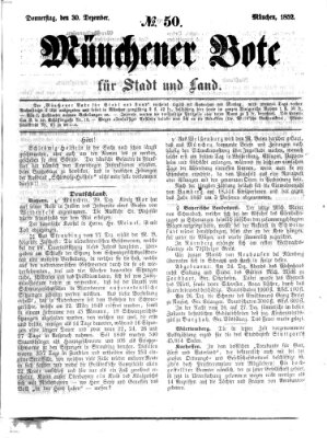 Münchener Bote für Stadt und Land Donnerstag 30. Dezember 1852