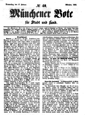 Münchener Bote für Stadt und Land Donnerstag 17. Februar 1853