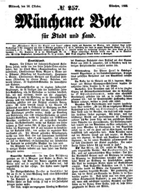 Münchener Bote für Stadt und Land Mittwoch 26. Oktober 1853