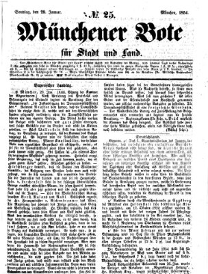 Münchener Bote für Stadt und Land Sonntag 29. Januar 1854