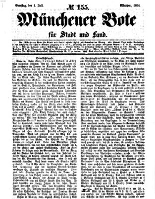 Münchener Bote für Stadt und Land Samstag 1. Juli 1854