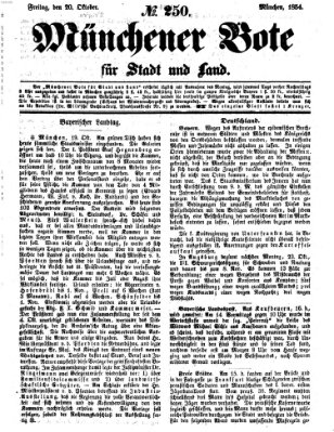 Münchener Bote für Stadt und Land Freitag 20. Oktober 1854