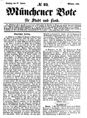 Münchener Bote für Stadt und Land Samstag 27. Januar 1855