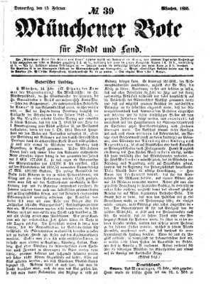 Münchener Bote für Stadt und Land Donnerstag 15. Februar 1855