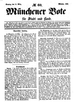 Münchener Bote für Stadt und Land Sonntag 11. März 1855