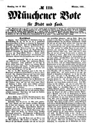 Münchener Bote für Stadt und Land Samstag 19. Mai 1855