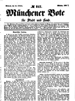 Münchener Bote für Stadt und Land Mittwoch 10. Oktober 1855