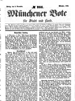 Münchener Bote für Stadt und Land Freitag 9. November 1855