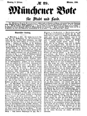 Münchener Bote für Stadt und Land Sonntag 3. Februar 1856