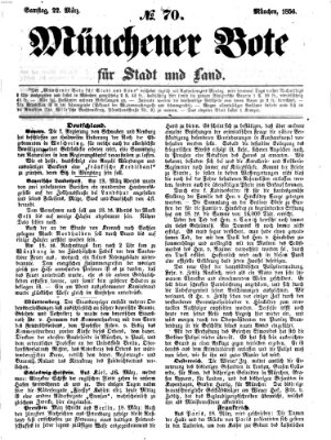 Münchener Bote für Stadt und Land Samstag 22. März 1856