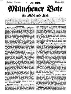 Münchener Bote für Stadt und Land Samstag 6. September 1856