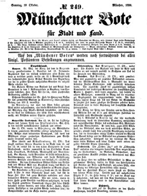 Münchener Bote für Stadt und Land Sonntag 19. Oktober 1856