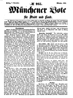 Münchener Bote für Stadt und Land Freitag 7. November 1856