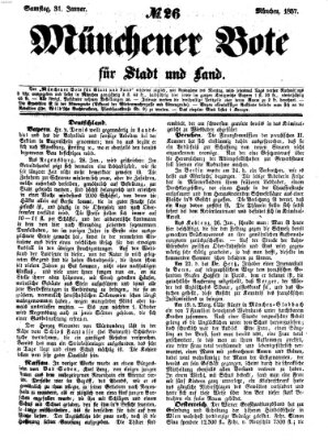 Münchener Bote für Stadt und Land Samstag 31. Januar 1857