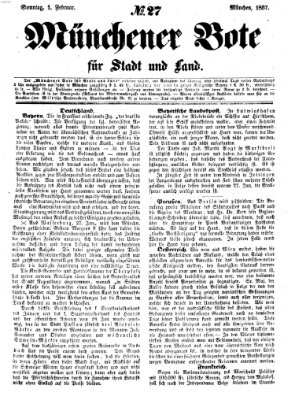 Münchener Bote für Stadt und Land Sonntag 1. Februar 1857