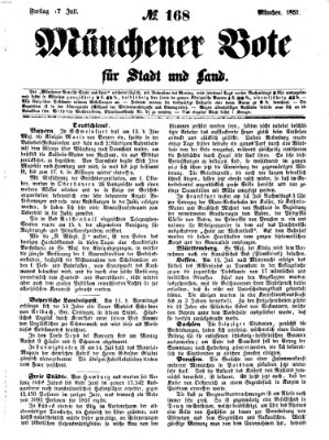 Münchener Bote für Stadt und Land Freitag 17. Juli 1857