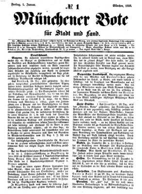Münchener Bote für Stadt und Land Freitag 1. Januar 1858